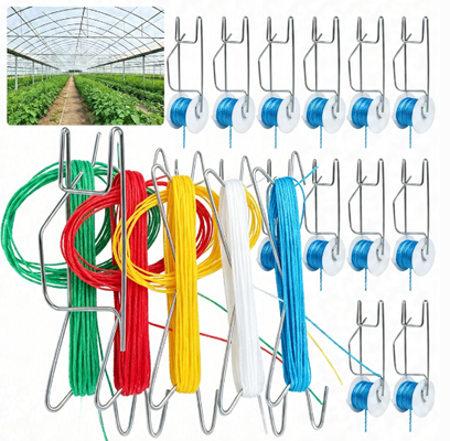 UV điều trị Tomato Roller Hook với 100% Virgin PP và 7kg đến 80kg Độ bền phá vỡ để hỗ trợ cây nhà kính